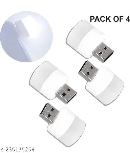 4 USB Night Light, Plug in Small Led Nightlight Mini Portable for PC Car Bulb Indoor Outdoor Camping Reading Sleeping