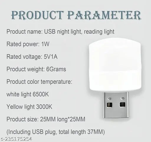 4 USB Night Light, Plug in Small Led Nightlight Mini Portable for PC Car Bulb Indoor Outdoor Camping Reading Sleeping