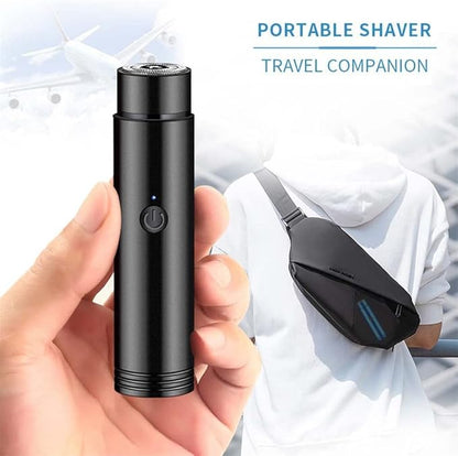 Mini Portable Electric Shaver Ipx7 Waterproof Cordless Pocket Size Washable Electric Razor, Usb Rechargeable Wet & Dry Rotary Men'S Shaver