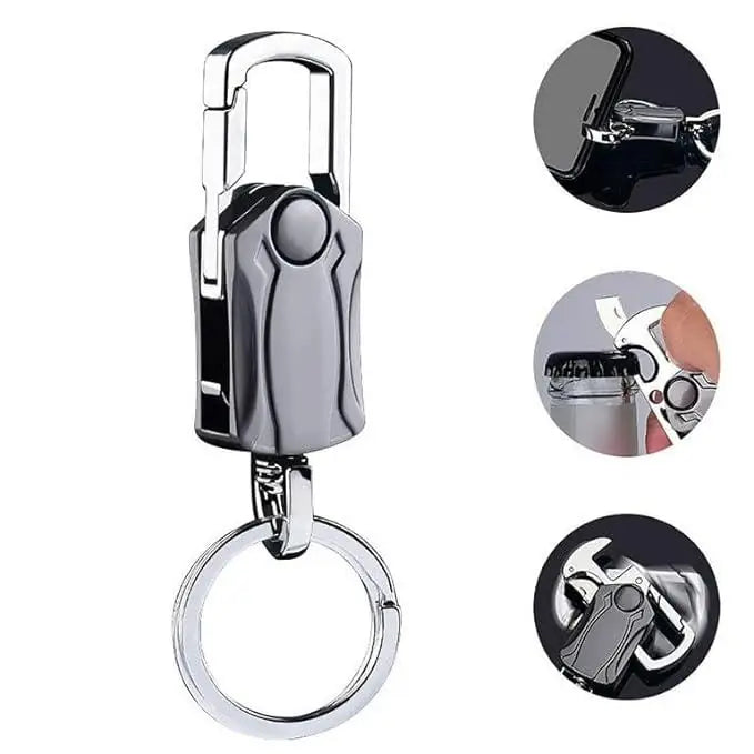 4 in 1 Keychain Spinner Multi-Function Tool Waist Double Ring Keychain Gift