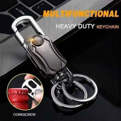 4 in 1 Keychain Spinner Multi-Function Tool Waist Double Ring Keychain Gift